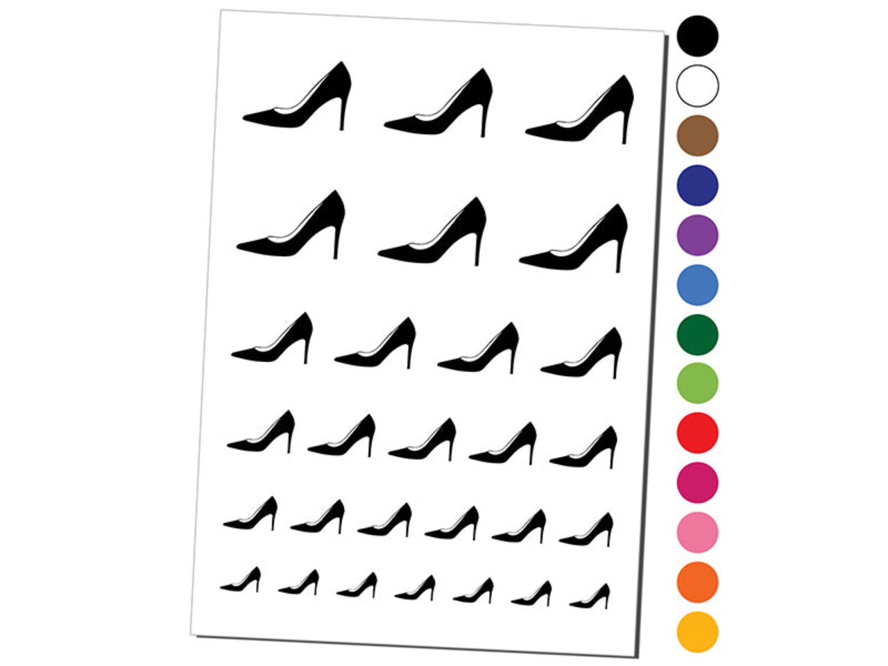High Heel Pump Shoe Temporary Tattoo Water Resistant Fake Body Art Set Collection